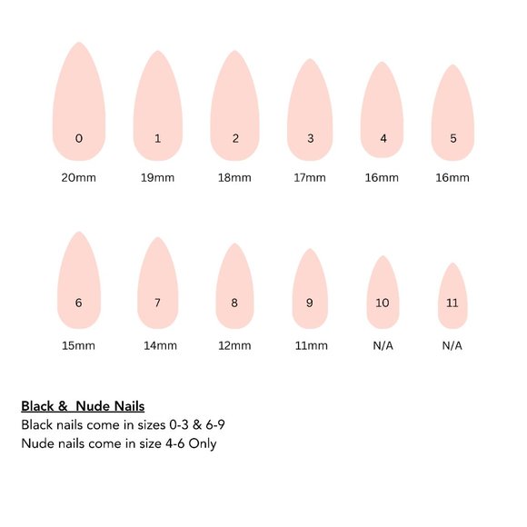 *BOGO* Almond Shape Black & Nude Press On Nails - Picture 4 of 5